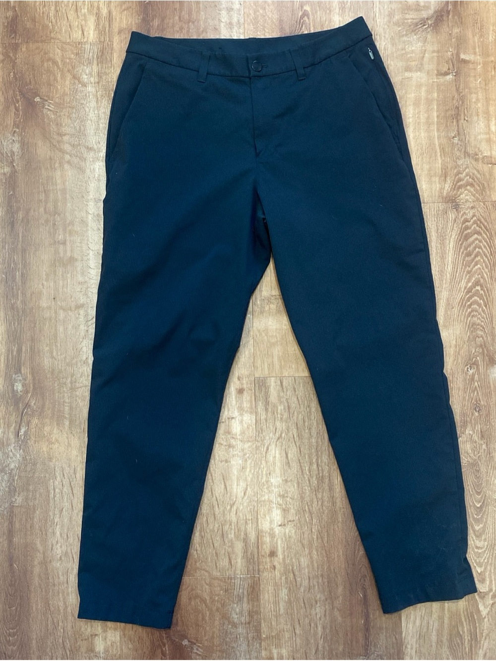 lululemon Mens 32x 28 ABC Slim Fit Trousers Pants Warpstreme Black Commuter